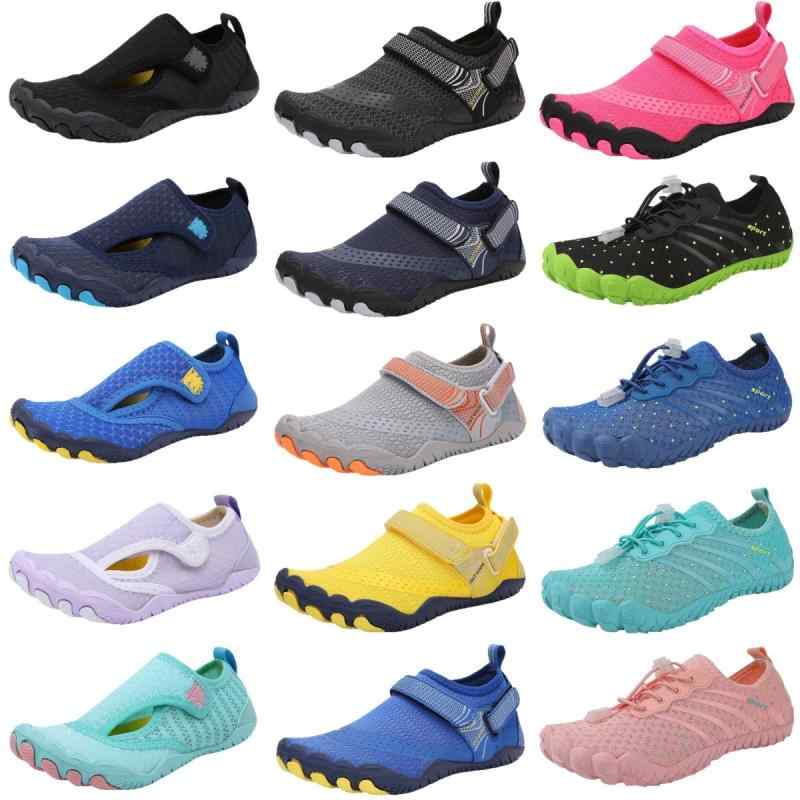 マリンシューズ キッズ 子供 男女兼用 男の子 女の子 滑り止め 水陸両用 通気性 メッシュアッパー 五本指シューズ 軽量 速乾 マジックテープ ビーチ 海 川...