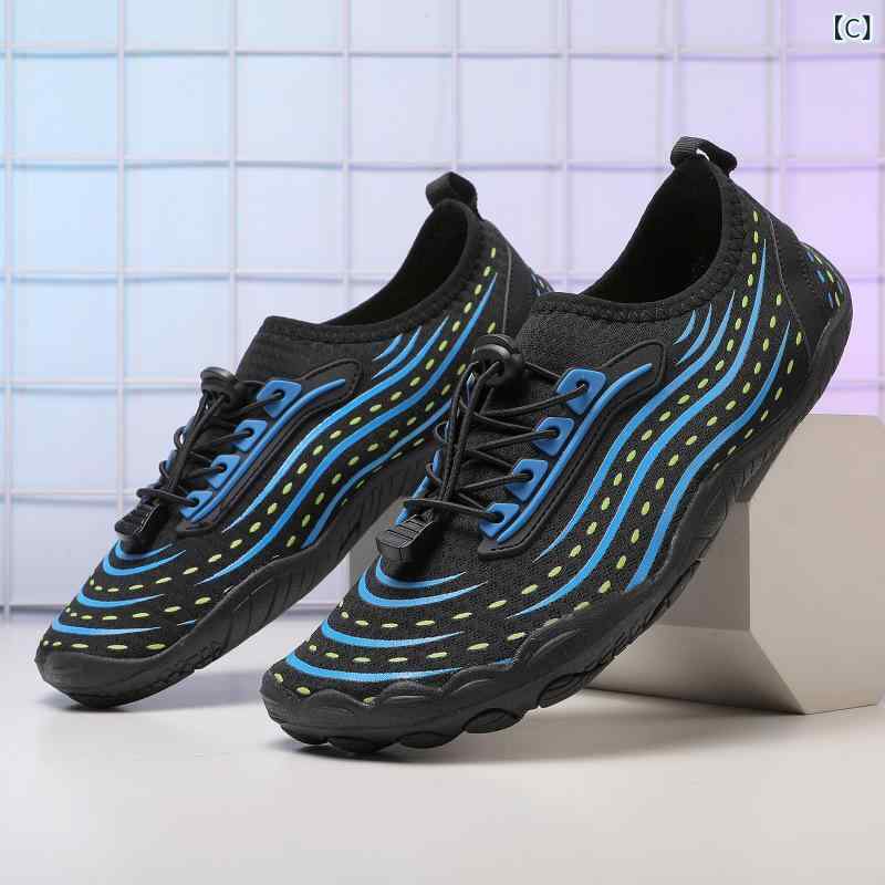 アクアシューズ 男女兼用 アウトドア 水陸両用 ビーチ 沢登り 登山 クライミング 釣り ローカット 高グリップ 厚底 通気性 メッシュ ゴム底 五本指