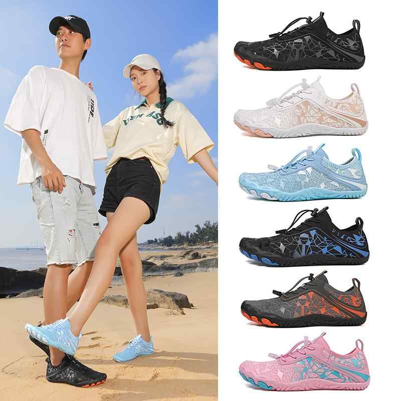 マリンシューズ 男女兼用 ユニセックス アウトドア ウォーターシューズ 沢登り 渓流 ベアフット 5本指 ビーチ プール スイム 防滑 軽量 通気性 速乾 メッ...