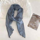 スカーフ レディース 女性用 春夏 UVカット 紫外線対策 日焼け防止 首元保護 タイダイ 絞り染め ストライプ柄 細身 涼しげ 清涼感 コットン リネン 綿麻素材 万能 普段使い カジュアル レトロ ボヘミアン エスニック ネックウェア