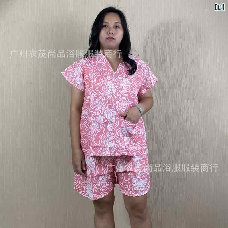 使い捨て サウナ服 レディース 大きいサイズ 綿混 SPA エステ 美容 マッサージ サウナ 岩盤浴 施術着