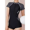 水着 レディース ワンピース水着 女性用 競泳用 スイムウェア スポーツ プロフェッショナル 体型カバー 速乾性 無地 高伸縮性 耐久性 ポリエステル 温泉 リゾート プール用 アクアフィットネス