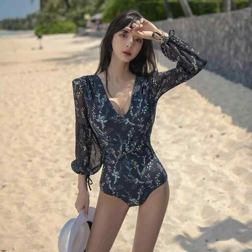 ワンピース 水着 レディース 夏 温泉 プール 海 マリンスポーツ スタイルアップ 体型カバー 長袖 UVカット 黒 花柄 露出控えめ ナイロン素材 ノンワイヤー 胸パッド付き ワンピース 水着 レディース 夏 温泉 プール 海 マリンスポーツ スタイルアップ 体型カバー 長袖 UVカット 黒 花柄 露出控えめ ナイロン素材 ノンワイヤー 胸パッド付き