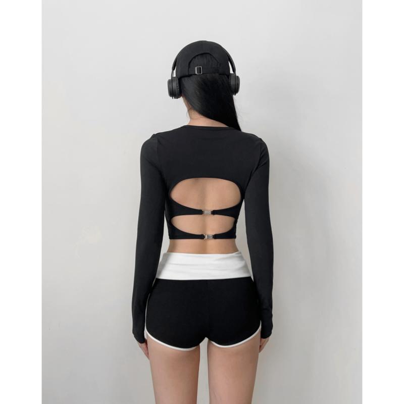 ヨガウェア レディース 固定カップ付き 長袖 トップス 美背 スポーツ ピラティス フィットネス ダンス 秋冬