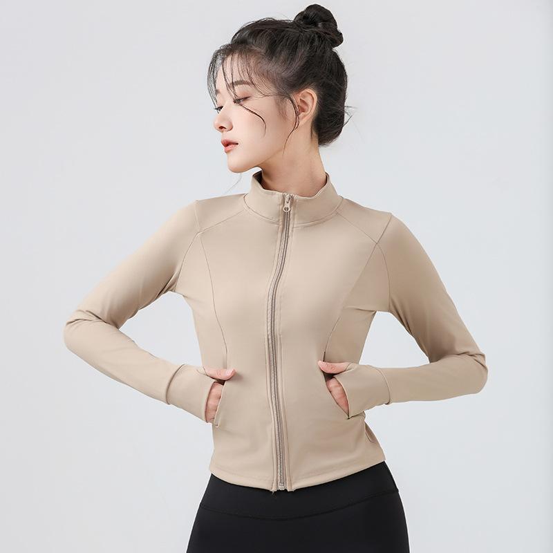 ヨガジャケット レディース フルジップ 長袖 タイトフィット トップス フィットネス スポーツウェア ア..