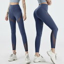 ヨガパンツ レディース ハイウエスト メッシュ 切り替え ヒップアップ 美尻効果 スポーツ レギンス フィットネス ジム ランニング 吸湿速乾 接触冷感 伸縮性 通気性 春夏(4)