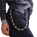 パンツチェーン ウォレットチェーン メンズ ヒップホップ 個性的 スカル ドクロ 透かし彫り ダブルチェーン 金属製 シルバーカラー ストリートファッション ハロウィン コスプレ コーデ自在