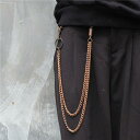 パンツチェーン ウォレットチェーン 男女兼用 ユニセックス レトロ ヴィンテージ パンク ヒップホップ メタル ストリートファッション ダンス 衣装 ファッション小物 アクセサリー 腰飾り 長め 古銅色 赤銅色