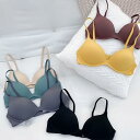 ブラジャー レディース シームレス ノンワイヤー 薄手 夏 小胸 谷間メイク 寄せ上げ なめらか プレーン 一体型 脇高 脇肉カバー 垂れ防止 浮きにくい フィット感 通気性 吸汗速乾 快適 ナイロン Vネック 3/4カップ 下厚パッド 美背