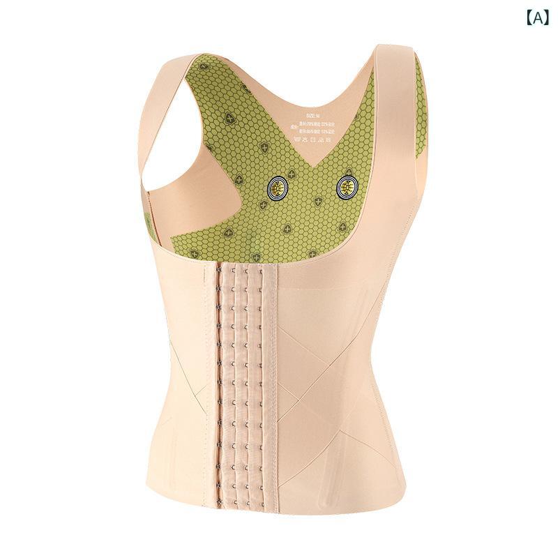 ボディシェイパー レディース バストダウンインナー 胸つぶし ウエストニッパー お腹引き締め タンクトップ 薄手 シームレス 伸縮性 ナイロン素材 オールシーズン対応