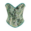 ビスチェ レディース コルセット レトロ モネ 絵画風 プリント 花柄 ボーン入り ベアトップ スタイルアップ 補正 ポリエステル素材 オールシーズン