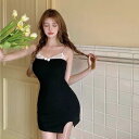 ワンピース レディース レース 切り替え スリット セクシー タイトシルエット リボン キャミソール ミニ丈 ブラック 清楚系 かわいい 夏 ハイウエスト ノースリーブ ドレッシー ポリエステル