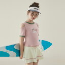 水着 女の子 キッズ ジュニア セパレート スイムウェア オフショルダー 半袖 ショート丈スカート カジュアル プール スイミング 水遊び ビーチ レジャー ナイロン ポリエステル 速乾 伸縮性 春夏 韓国風