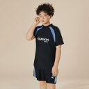 水着 男の子 男児 ジュニア ティーン 大きいサイズ ぽっちゃり 体型カバー セパレート ツーピース スイムトレーニング 水泳 練習着 ナイロン ポリエステル 無地