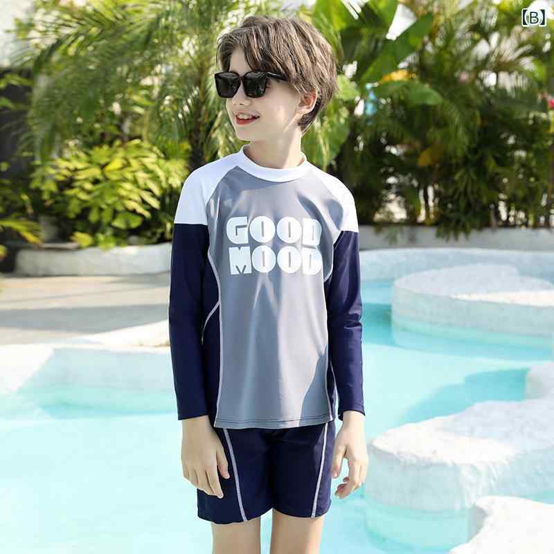 水着 男の子 キッズ ジュニア 学生 セパレート ボクサーパンツ 速乾 スポーツ トレーニング ナイロン ポリエステル ブラック ネイビー 春夏