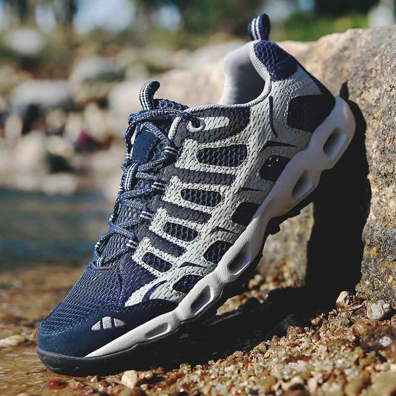 アクアシューズ 男女兼用 カップル 大きいサイズ 水陸両用 メッシュ 滑り止め ゴム底 ローカット カジ..