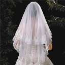 ウェディングベール ブライダルベール 新婦 花嫁 結婚式 披露宴 前撮り 二次会用 ヘッドドレス 髪飾り ヘアアクセサリー ホワイト オフホワイト 二層 レース...