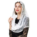 ウェディングベール レディース マンティラデザイン レース 上品 ウェーブ 通気性抜群 クラシカル 結婚式 挙式 フォトウェディング ホワイト ブラック ミドル...