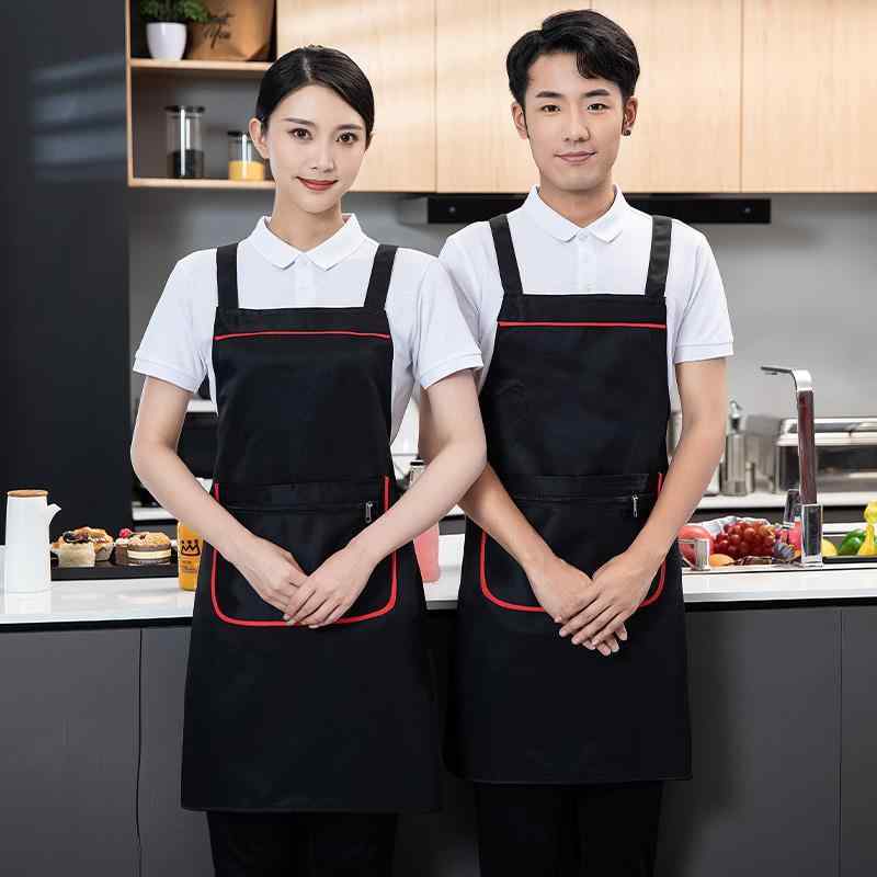 エプロン 男女兼用 キッチン 料理 調理 作業着 ユニフォーム 家庭用 カフェ 美容室 帆布 キャンバス コットン混 吸湿速乾 カジュアル 韓国風 おしゃれ