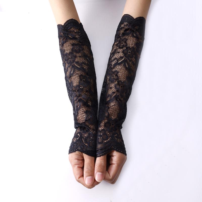 アームカバー レディース 接触冷感 レース 薄手 ロング丈 UVカット 日焼け対策 ドライブ サイクリング 腕カバー 結婚式 ブライダル 付け袖 傷跡カバー シミ隠し フォーマル おしゃれ 春夏 白 黒