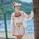 水着 レディース スポーツスタイル セパレート 三点セット ショートパンツ 体型カバー 着痩せ カップ付き ノンワイヤー 温泉 プール スイミング用 ナイロン