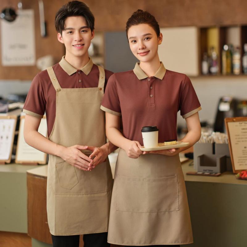 ポロシャツ メンズ 半袖 薄手 吸湿速乾 綿混 襟付き サービス業用 制服 カフェ レストラン ホテル 飲食店 スタッフ ユニフォーム