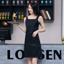 エプロン 男女兼用 韓国風 飲食店 ユニフォーム サービス業 作業着 ワークウェア カフェ ベーカリー ネイルサロン 焼肉 ロゴ入り 吸湿速乾 綿混 ブラック ワインレッド ブラウン
