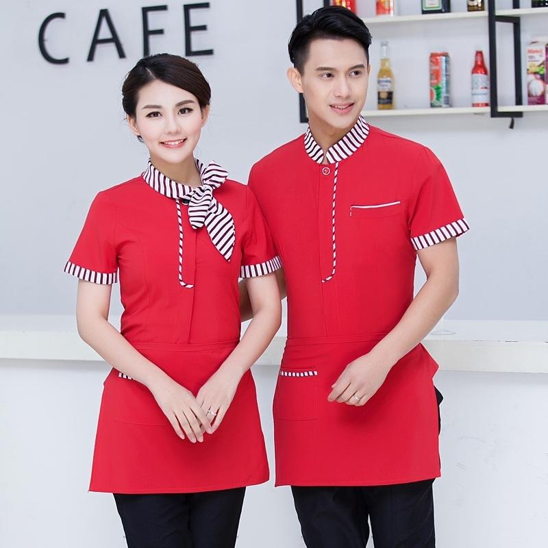 Tシャツ 男女兼用 ホテル レストラン 飲食店 厨房 業務用 制服 ユニフォーム 作業着 半袖 吸湿速乾 通気性 綿 コットン 春夏 多色展開