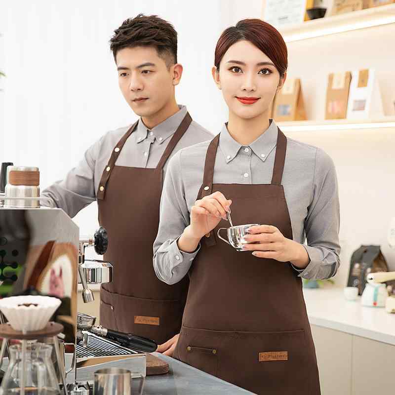 エプロン レディース 防水 首掛け 作業用 飲食店 ユニフォーム 吸湿速乾 綿混 青果スーパー タピオカ店 カフェ ドリンクバー サービススタッフ 夏