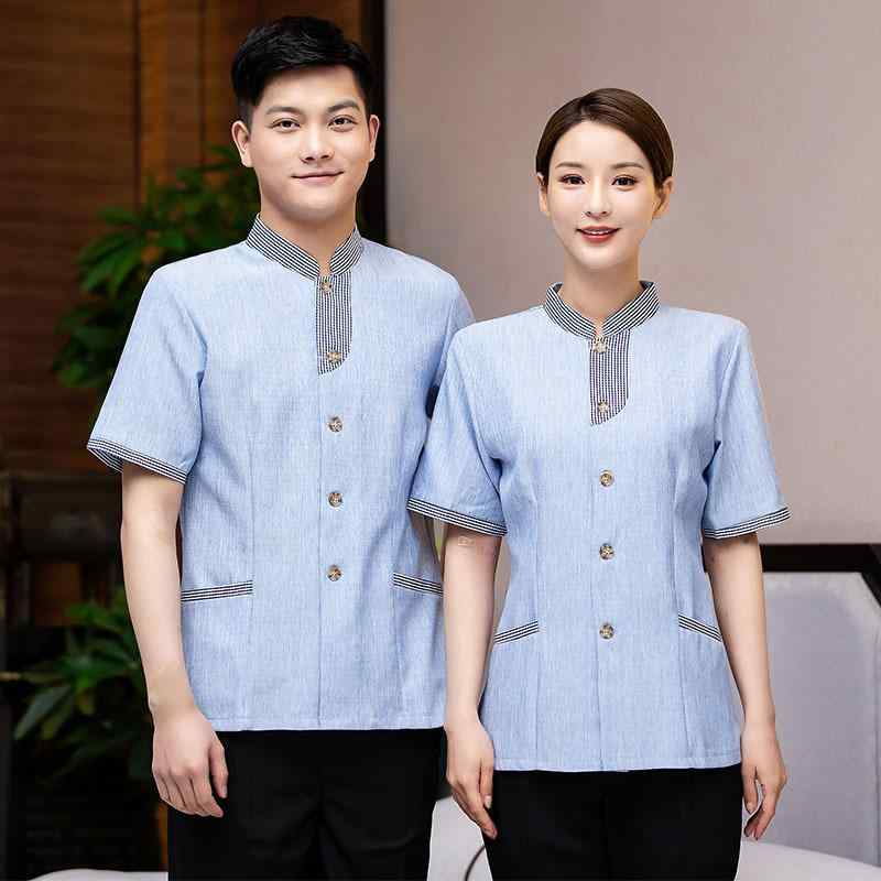 清掃服 男女兼用 半袖 ホテル 客室係 ハウスクリーニング 清掃員 作業着 ユニフォーム ビルメンテナン..