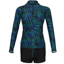 ラッシュガード サーフスーツ 水着 レディース 女性用 セパレート 長袖 体型カバー 着痩せ 大きいサイズ ゆったり 温泉 プール 海水浴 スポーツ アクティブ...