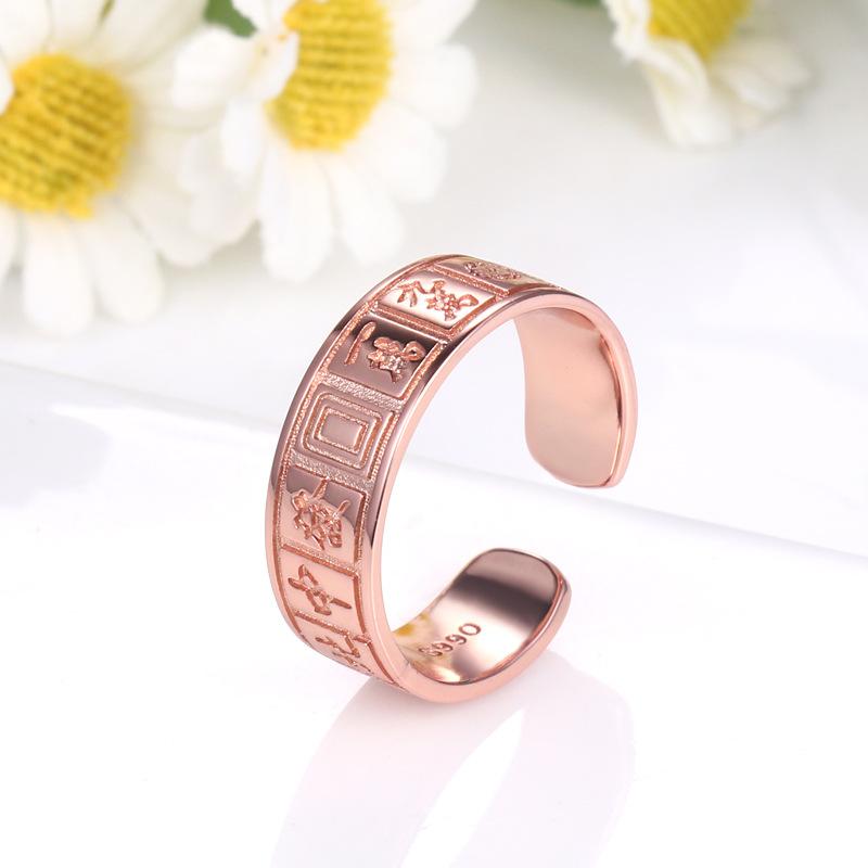 指輪 レディース ラッキーアイテム 麻雀牌 十三幺モチーフ レトロアンティーク 個性派 フリーサイズ 銅..