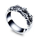 指輪 メンズ レディース レトロ アンティーク調 スカル ドクロ ステンレス チタン ゴールド リング アクセサリー 欧米風 カジュアル ロックファッション 普...