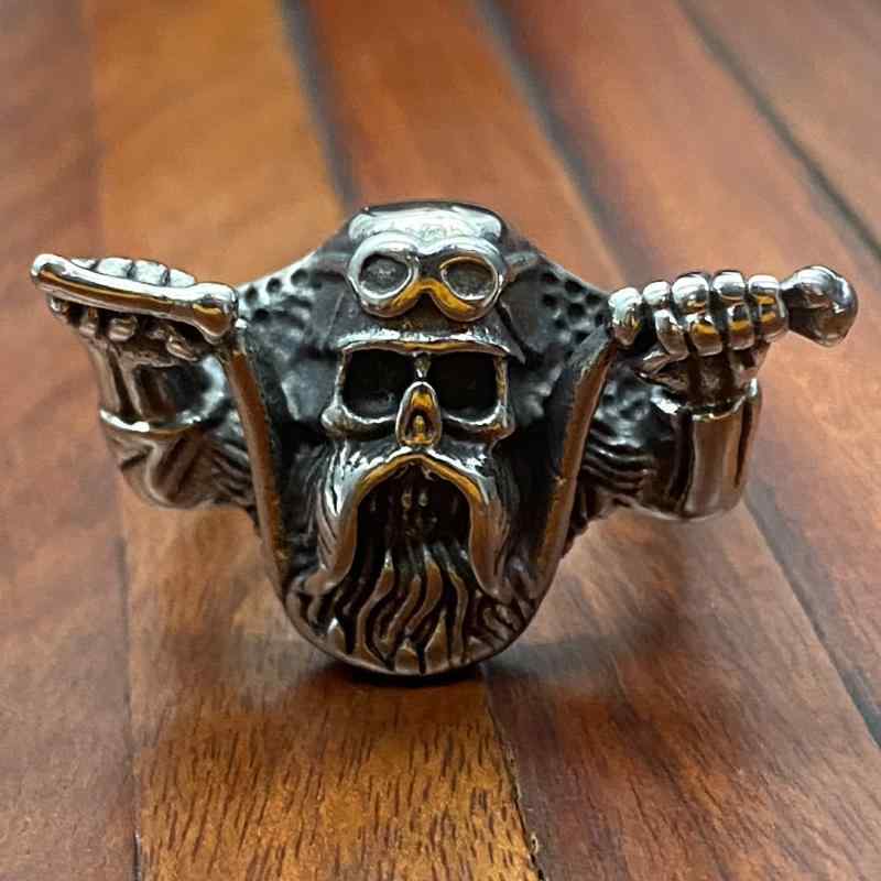 指輪 リング カップル ペア メンズ バイク スカル ステンレス チタン鋼 ワイルド ハード ロック 存在感..