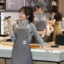 エプロン レディース 女性用 帆布 キャンバス 無地 防水 撥水 飲食店 カフェ レストラン 業務用 ユニフォーム 韓国風
