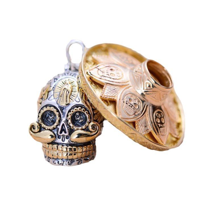 ネックレス メンズ 男性用 スカル 麦わら帽子 ハット パンク ロック レトロ ヴィンテージ 個性派 合金 ..