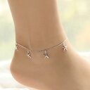 アンクレット レディース 女性用 ヒトデ モチーフ ペンダント 純銀 スターリングシルバー 足元アクセサリー 夏 サマー ビーチ リゾート ファッション小物 欧米風 おしゃれ ホワイトゴールドカラー