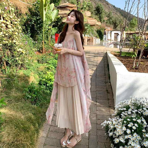 ワンピース レディース ピンク リゾート グラデーション 小花柄 プリント キャミソール ロング丈 Aライン ゆったり スリーブレス きれいめ エレガント 上品 カジュアル 春夏 ワンピース レディース ピンク リゾート グラデーション 小花柄 プリント キャミソール ロング丈 Aライン ゆったり スリーブレス きれいめ エレガント 上品 カジュアル 春夏
