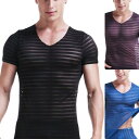 Tシャツ メンズ 男性用 メッシュ 長袖 シースルー トップス ナイトクラブウェア ダンスウェア フィットネス ジムウェア ステージ衣装 通気性 ポリエステル 綿混紡 スリムフィット 丸首 プルオーバー ブラック ブルー ダークグレー 灰色系(4)