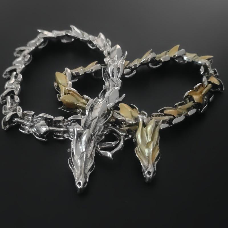 ブレスレット メンズ 男性 レトロ ヴィンテージ パンク ヒップホップ ストリート ファッション ドラゴ..