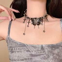 ネックレス レディース レザー 革 蝶 バタフライ パンク ファッション おしゃれ 個性的 高見え チタン鋼 電気メッキ加工 クール チョーカー 首飾り 鎖骨チェーン