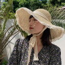 麦わら帽子 レディース つば広 軽量 薄手 通気性 透かし編み レース 花柄 あご紐付き 日よけ UVカット 韓国風 ナチュラル 爽やか 普段使い 春夏