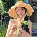 麦わら帽子 レディース レース 編み リボン 透かし編み つば広 日よけ 春夏 ビーチ リゾート 通気性抜群 エレガント カジュアル シンプル