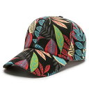 キャップ レディース 春夏 ダックビルキャップ ベースボールキャップ リーフ柄 花柄 ラウンドトップ UVカット 日よけ 風よけ サイズ調整可能 綿混 アウトド...