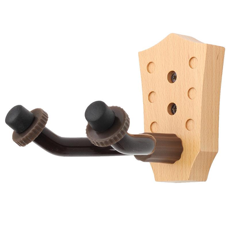 ギターハンガー 無垢ブナ材 壁掛け ギター ウクレレ スタンド ホルダー フック 鉄製 ソフトラバー アコースティックギター エレキギター クラシックギター 楽器ディスプレイ 壁面収納 省スペース