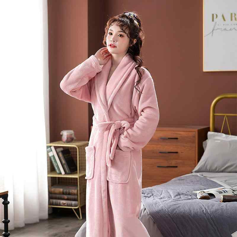 ガウン レディース カップル ペア フランネル サンゴフリース 厚手 あったか 保温 ロング丈 バスローブ..