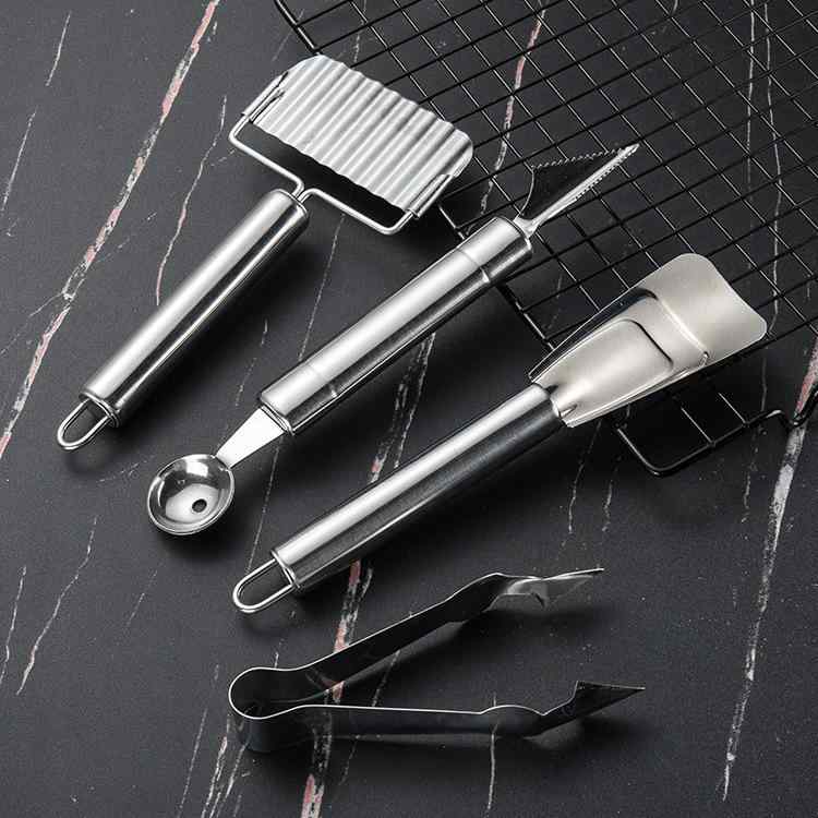 調理器具 ステンレス製 多機能 波型ポテトスライサー ポテトチップス用 アイススクープ ドリンク フル..