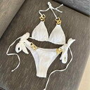 水着 レディース ビキニ 無地 タイアップ ストラップ リングデザイン ポリエステル ストレッチ素材 セクシー バックシャン スイムウェア ビーチ プール リゾート 春夏
