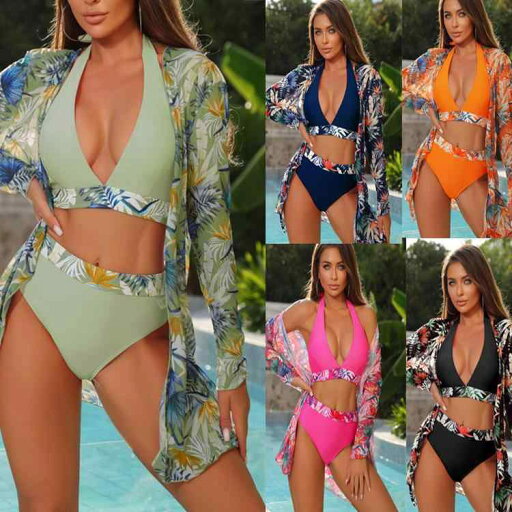 水着 レディース セクシー ビキニ セパレート 3点セット メッシュ カバーアップ 花柄 リーフ柄 欧米風 大人かわいい 体型カバー 胸パッド付き ポリエステル 伸縮性 プール ビーチ リゾート 水着 レディース セクシー ビキニ セパレート 3点セット メッシュ カバーアップ 花柄 リーフ柄 欧米風 大人かわいい 体型カバー 胸パッド付き ポリエステル 伸縮性 プール ビーチ リゾート