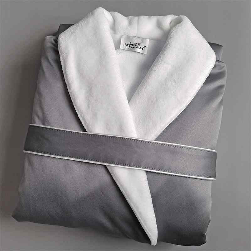 バスローブ レディース メンズ 高級感 ホテル 厚手 ふんわり コーラルフリース ペア ガウン ナイトガウン ルームウェア ロング丈 秋冬